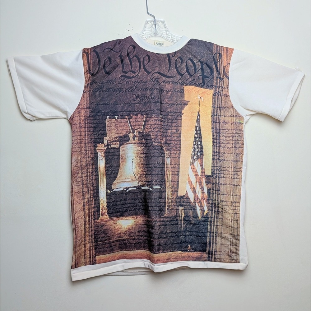 Vintage 70s Kmart Photo Print Acetate We The People Constitution Shirt Large